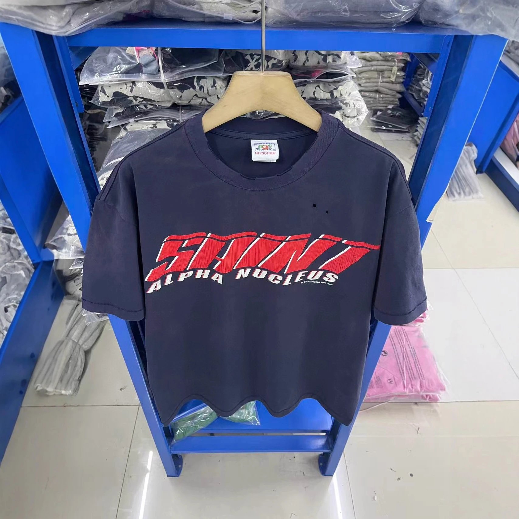 Hypnotizer SHIN Alpha Nucleus Navy Graphic Oversized T-Shirt