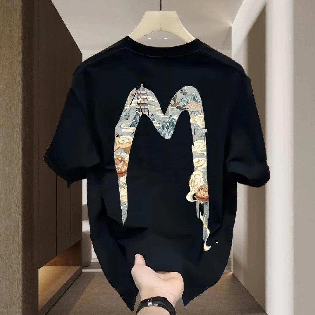 Black Graphic Print Oversized T-Shirt