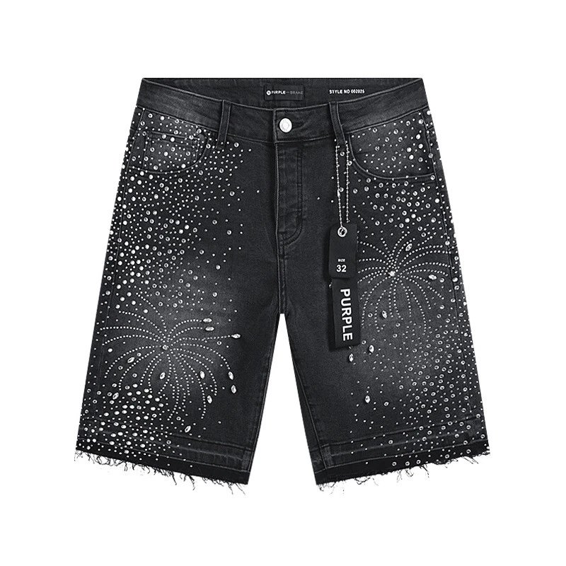 Purple Brand Black Rhinestone Embellished Denim Jeans
