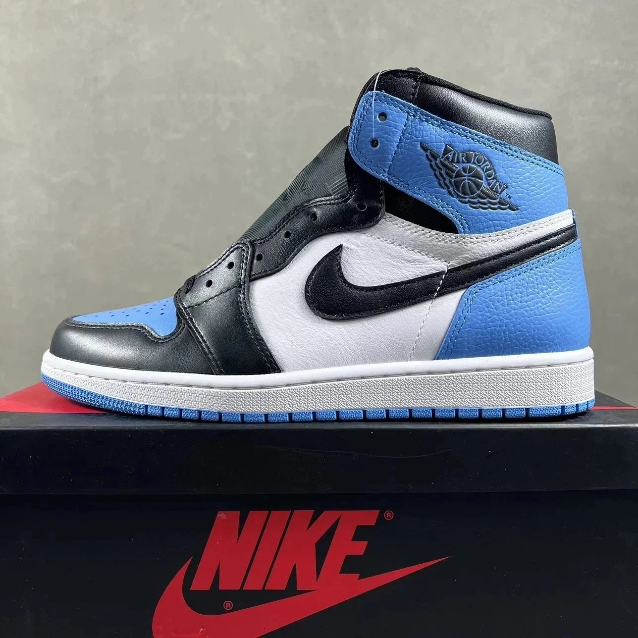 Nike Air Jordan 1 High White Black Blue Elephant Grey Green Casual Sneakers