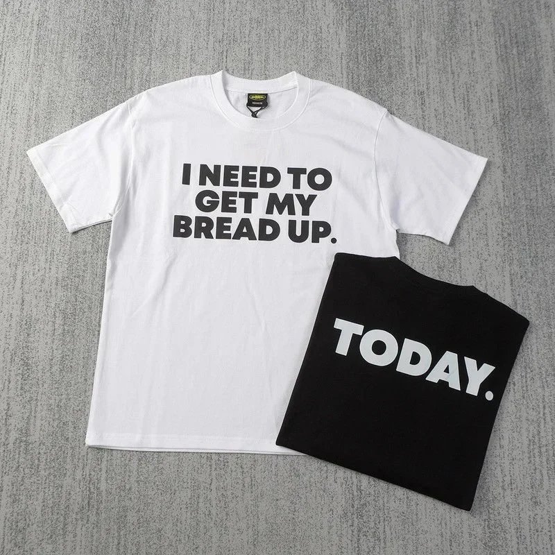 Graphic Tee White Bold Text Casual T-Shirt