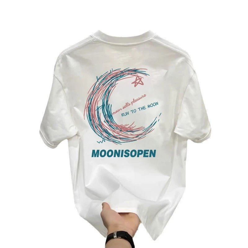 MOONISOPEN Graphic Print Black Oversized T-Shirt