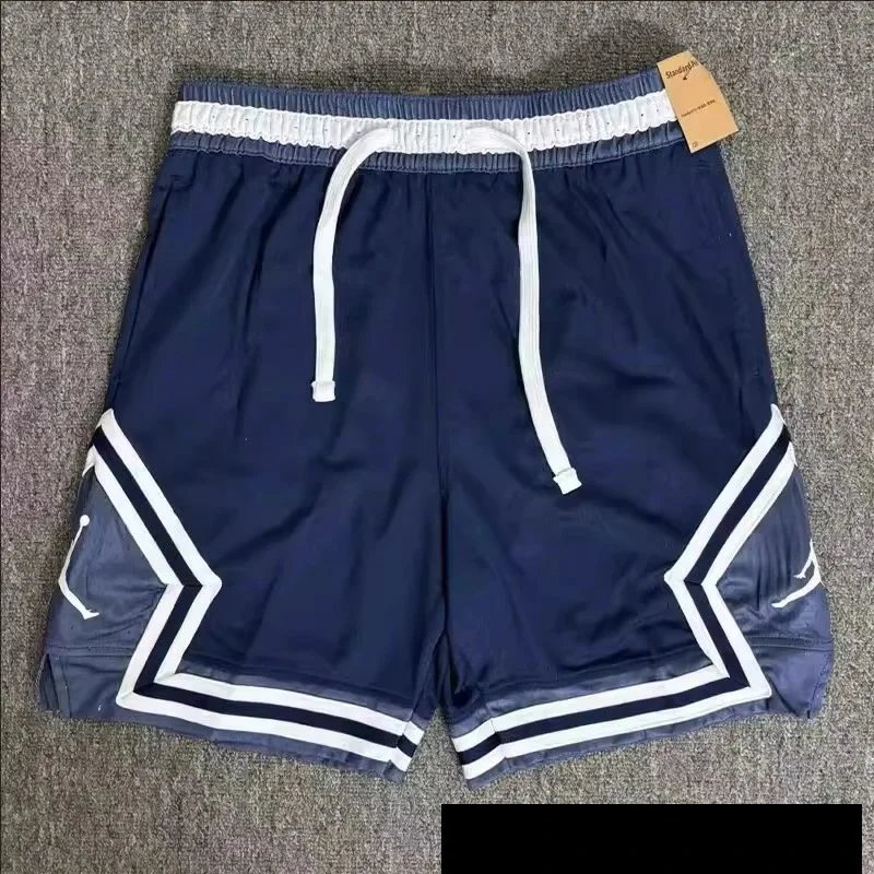 Black Mesh Panel Basketball Shorts With White Drawstring
