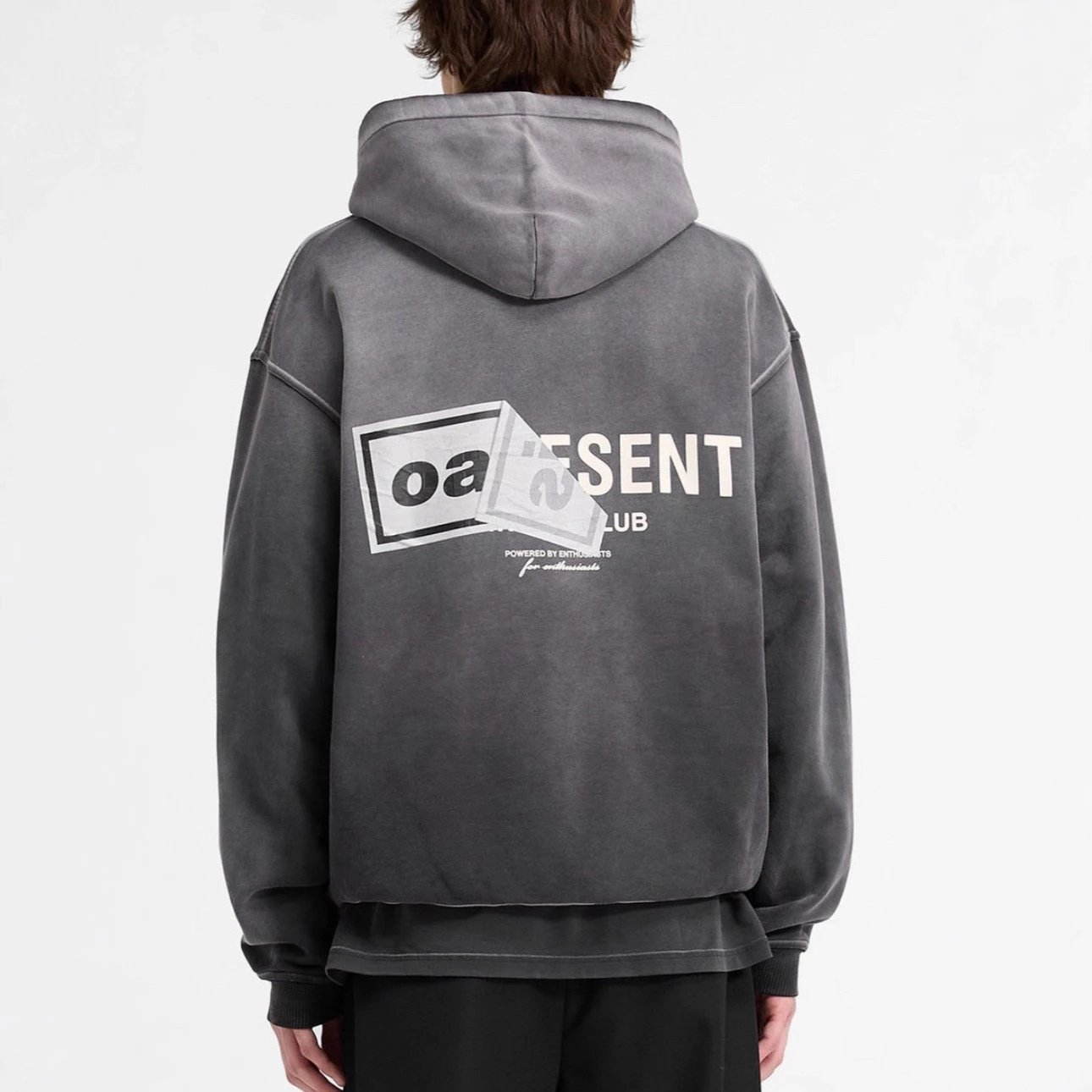 OA Present Club Gray Graphic Oversized Hoodie