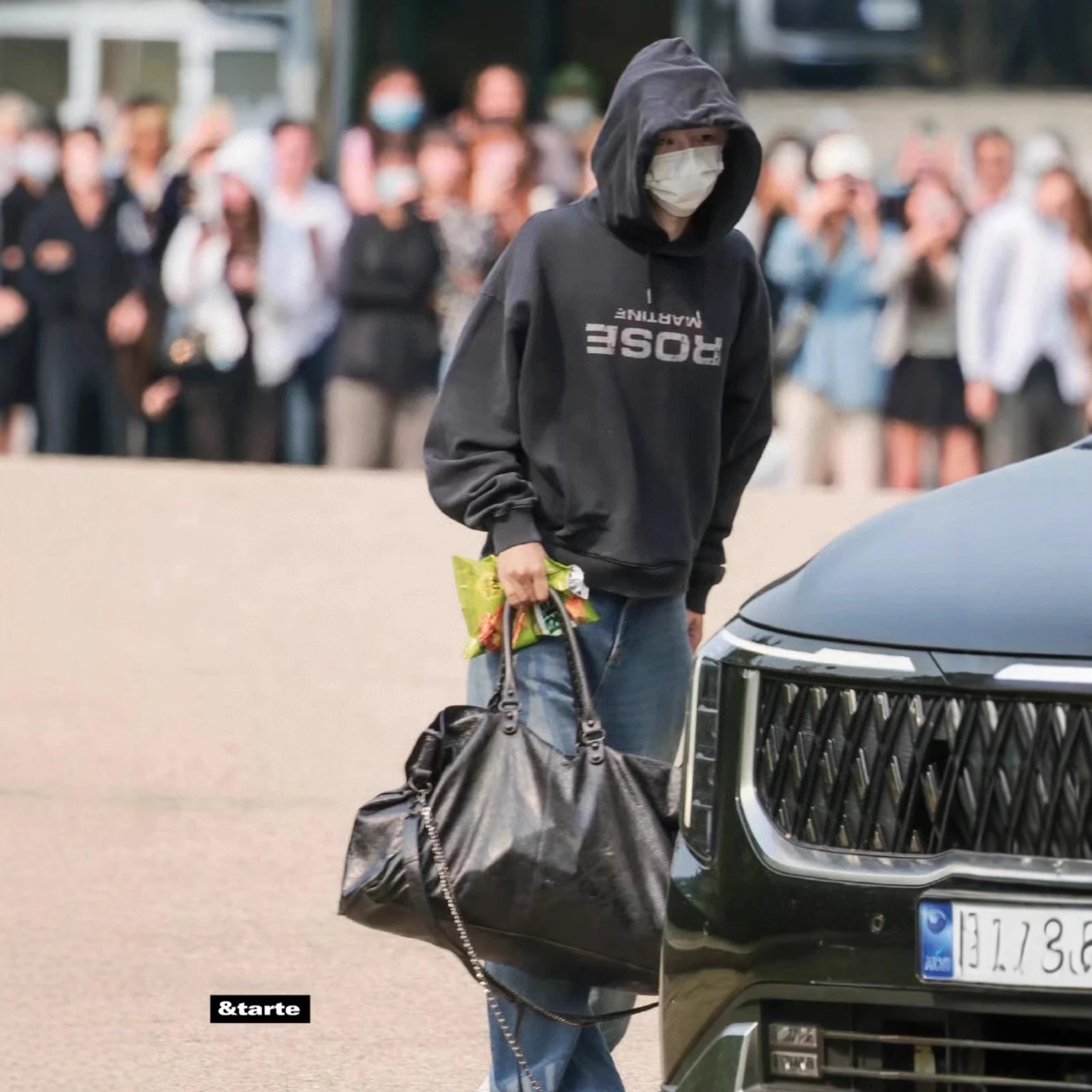 Rose Martin Black Oversized Hooded Sweatshirt