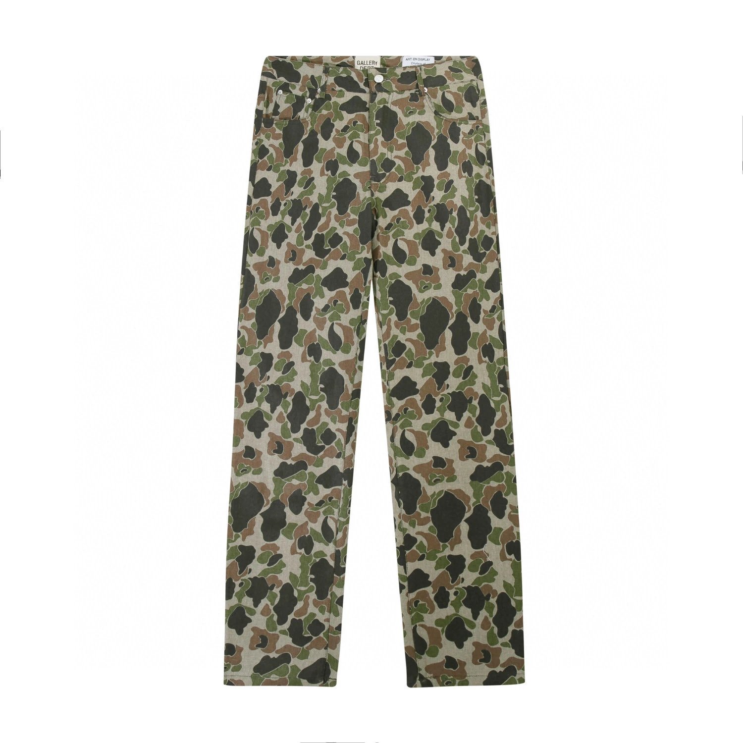Gallery Dept. Camo Print Olive Green Distressed Denim Shorts