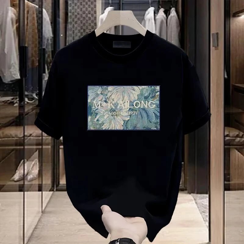 M K Along Black Graphic Print Casual T-Shirt