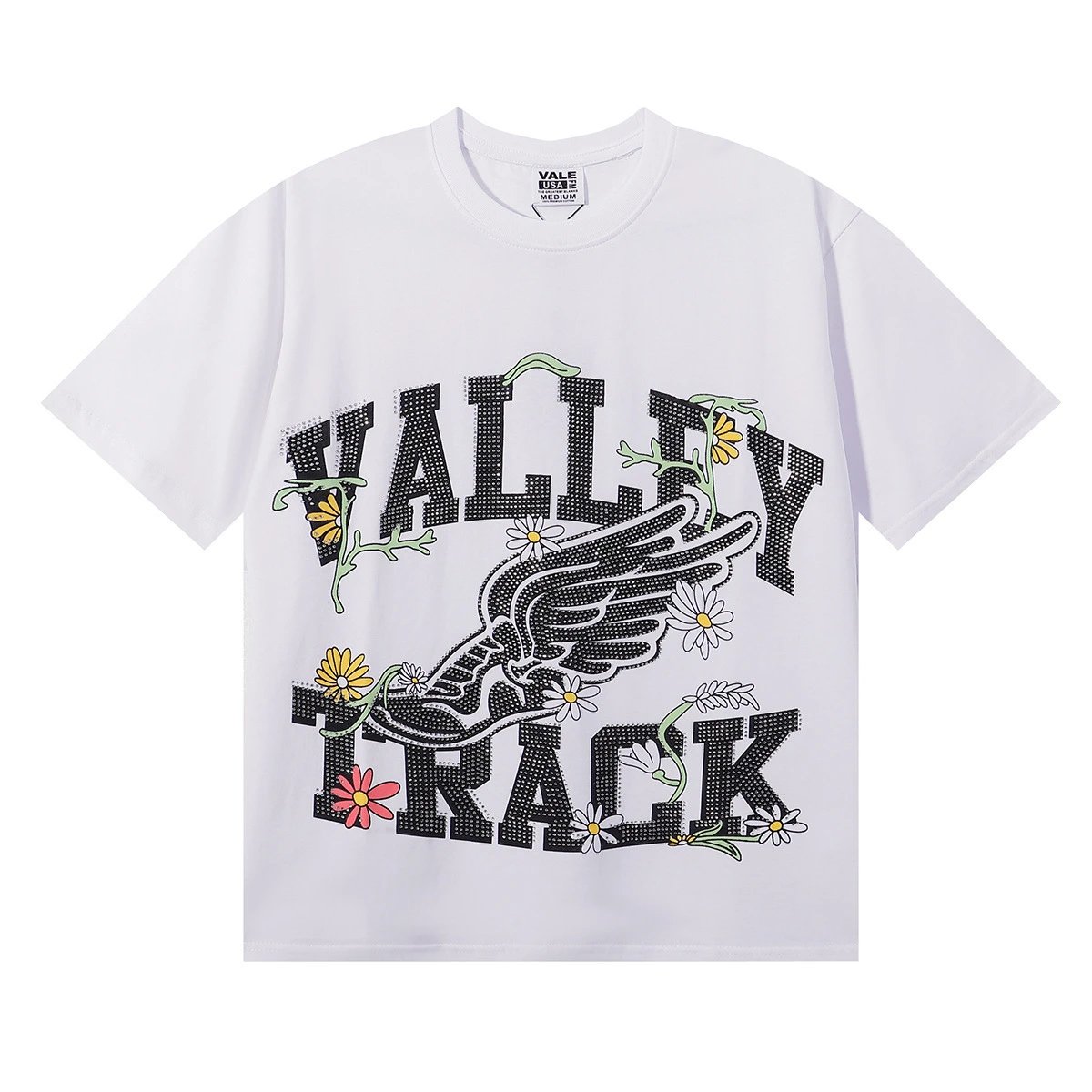 Vale USA Valley Track White Graphic Oversized T-Shirt