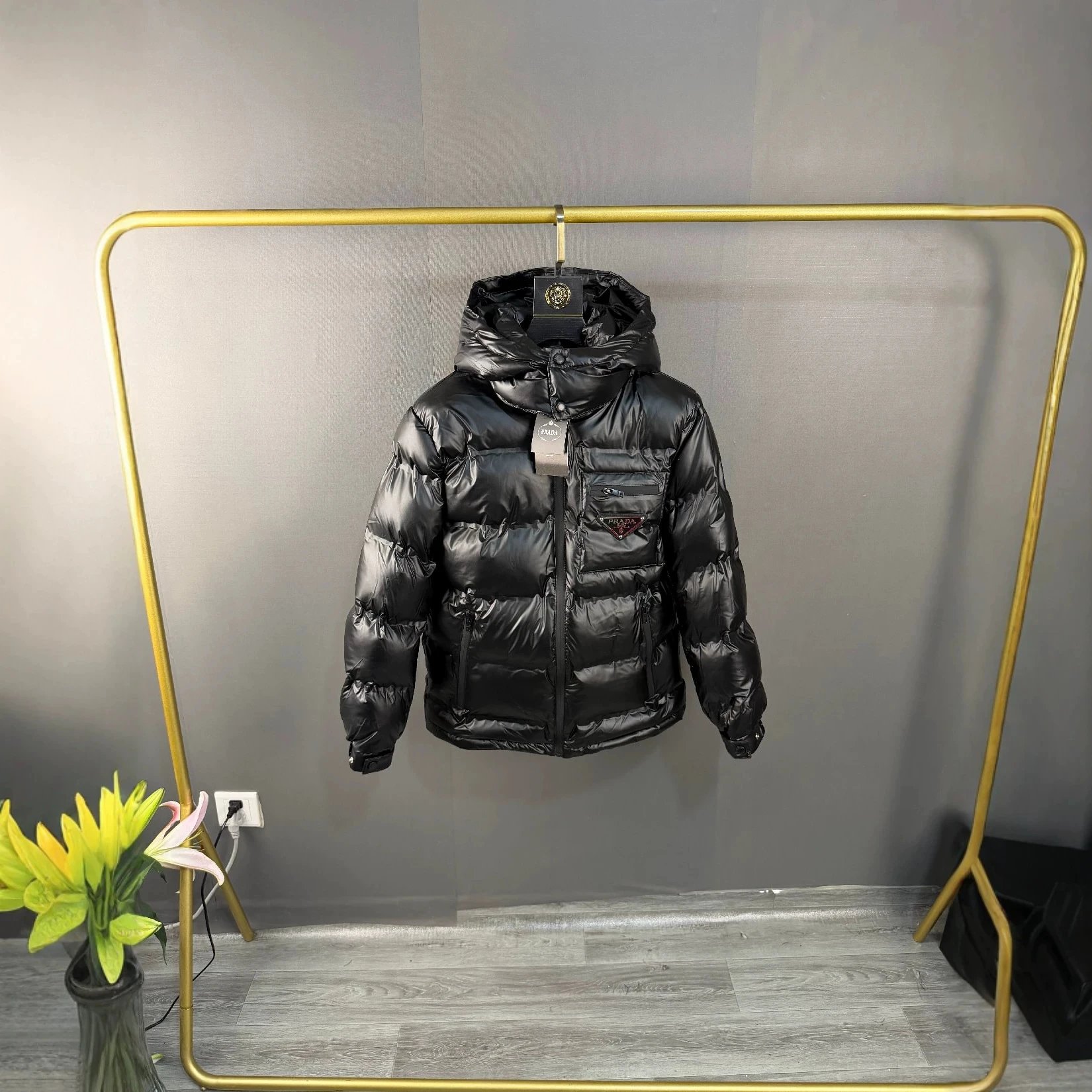 Prada Re-Nylon Black Puffer Vest