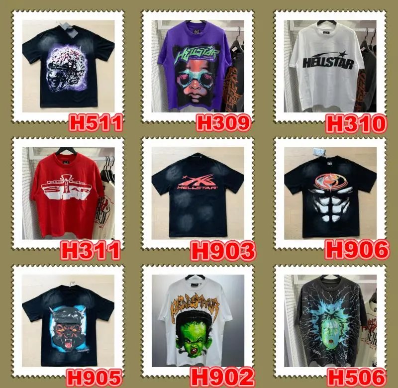 Hellstar Graphic Print White Black Pink Casual T-Shirt