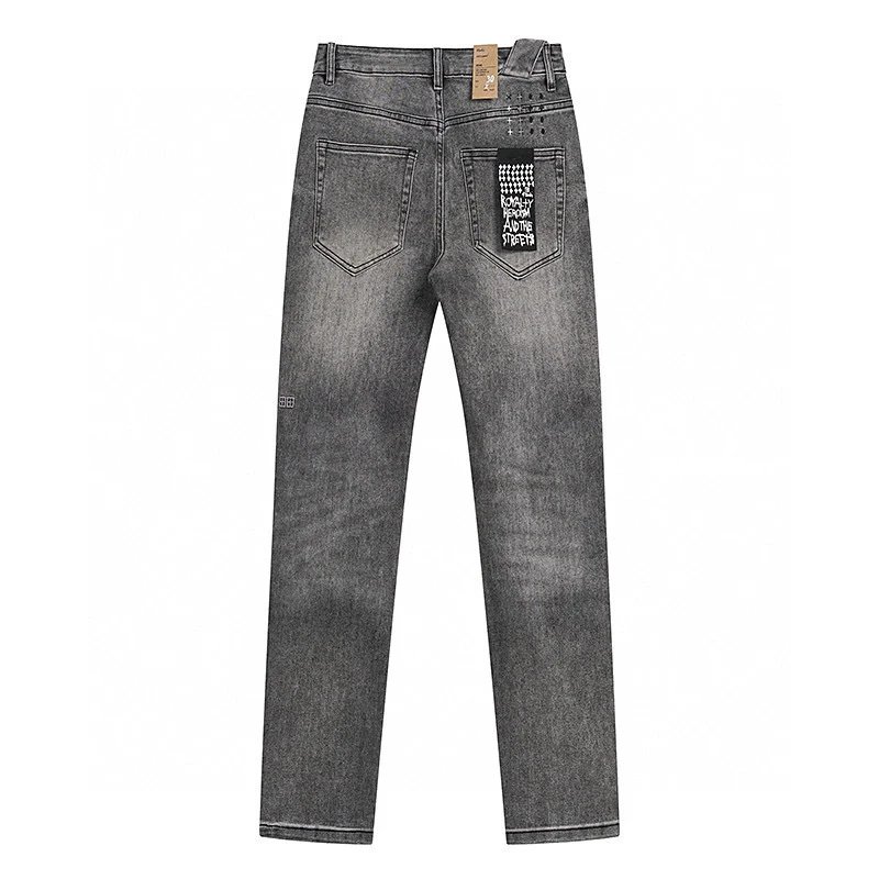 Denim Jeans Gray Slim Fit Cuffed