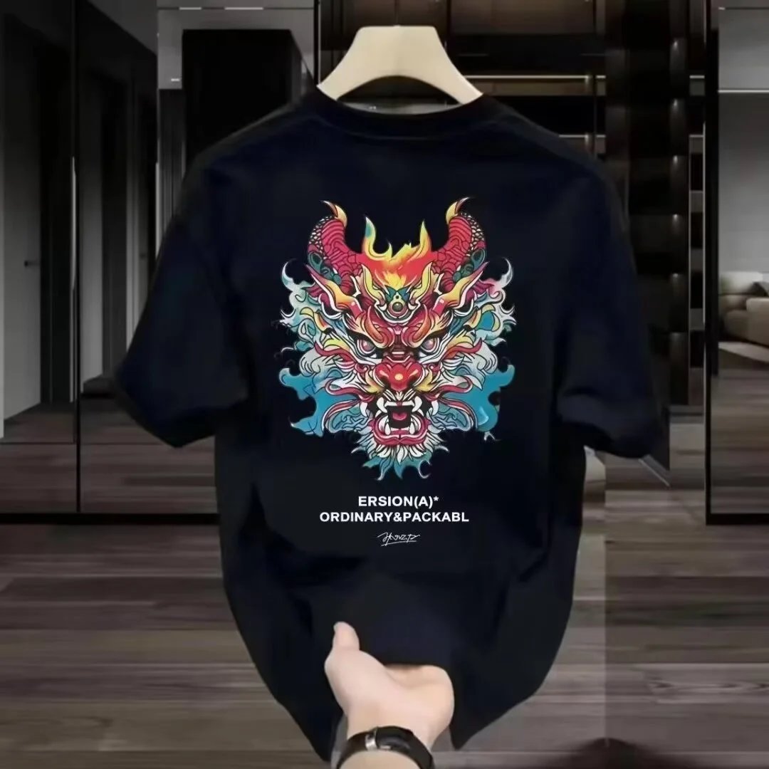 ERSION(A)* Ordinary&Packabl Black Dragon Graphic T-Shirt