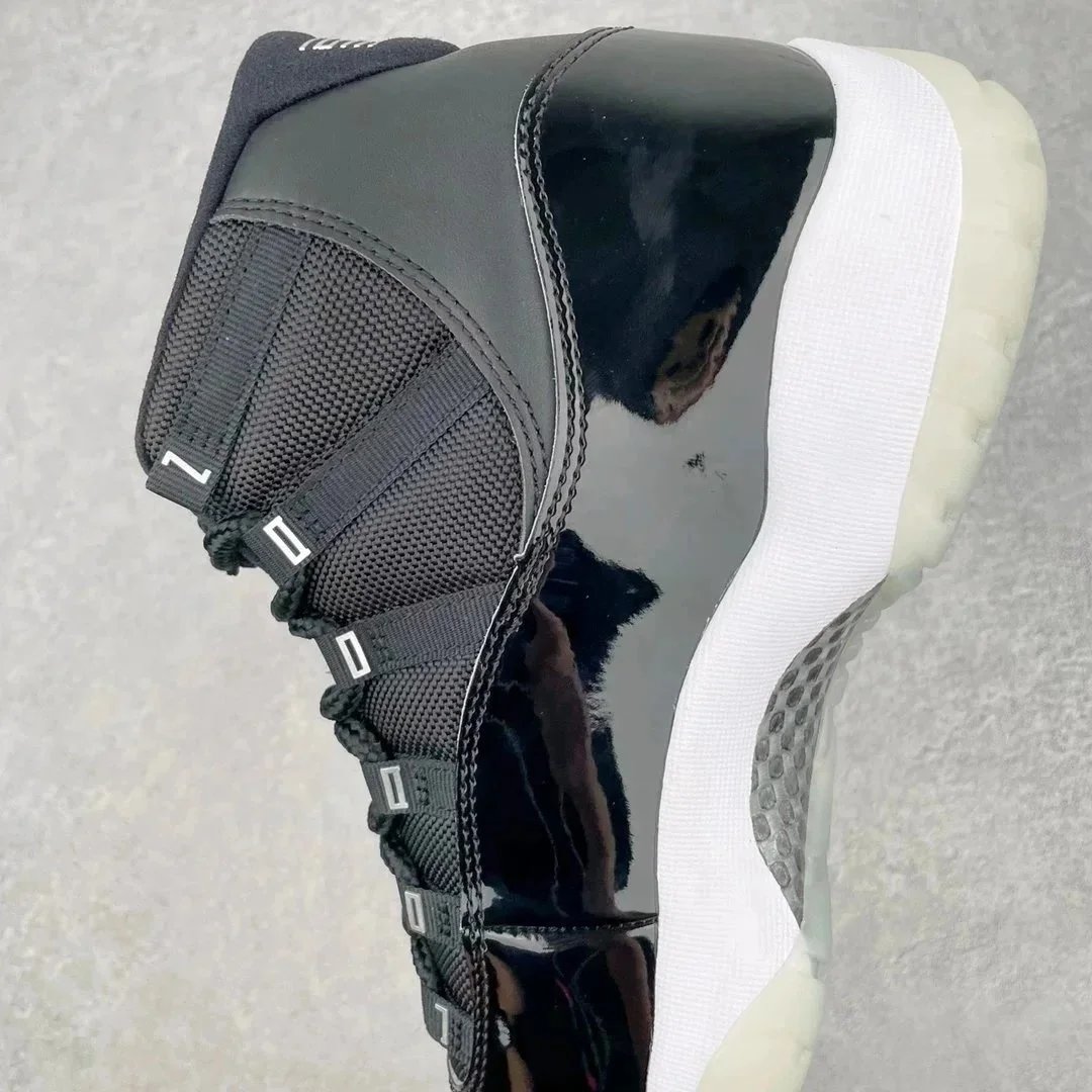 Air Jordan 11 Black White Patent Leather Basketball Sneakers