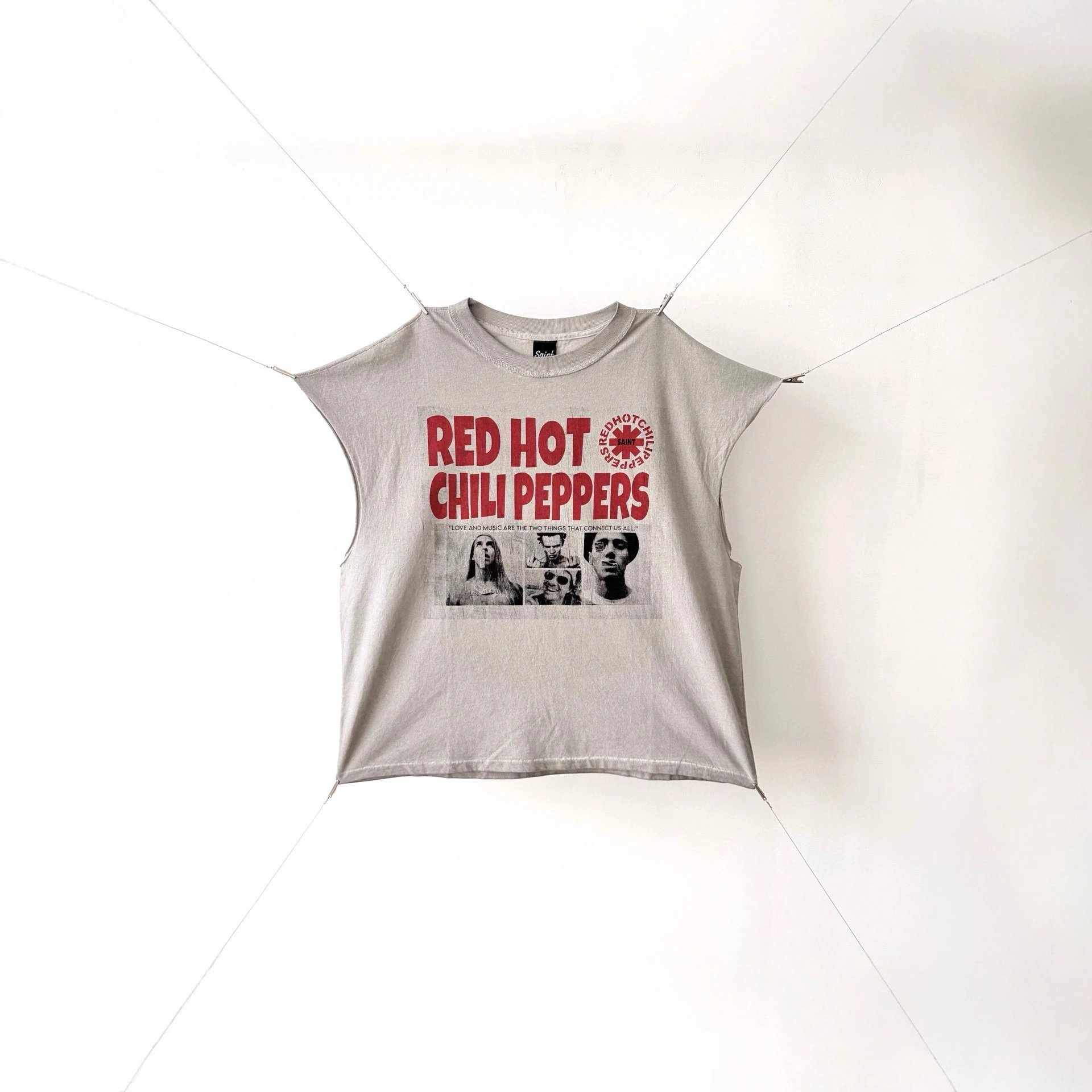 Red Hot Chili Peppers Gray Graphic Hooded Sleeveless T-Shirt