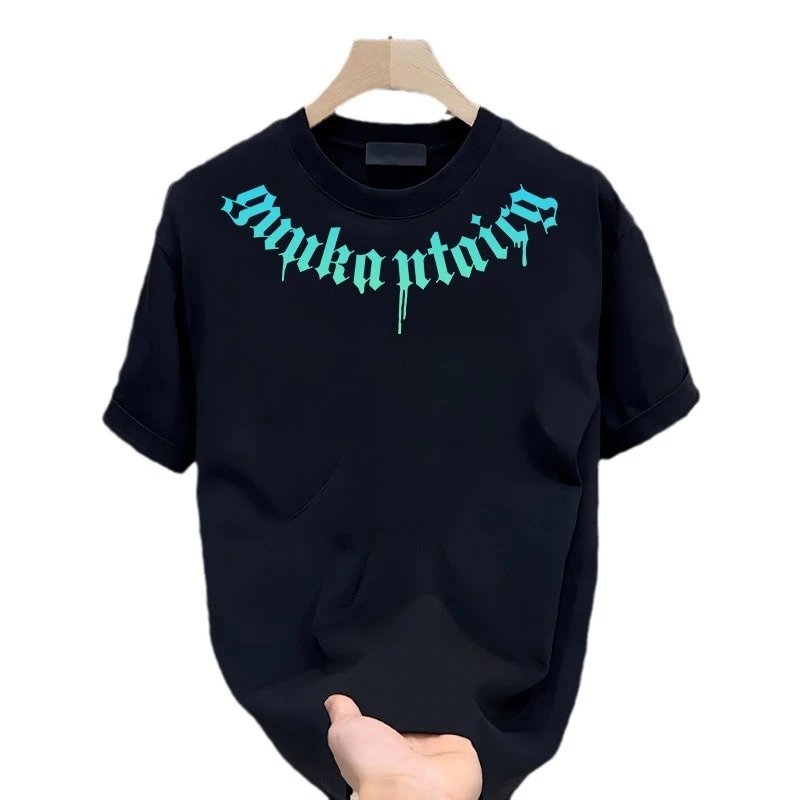 Black Graphic Print Crewneck T-Shirt Streetwear