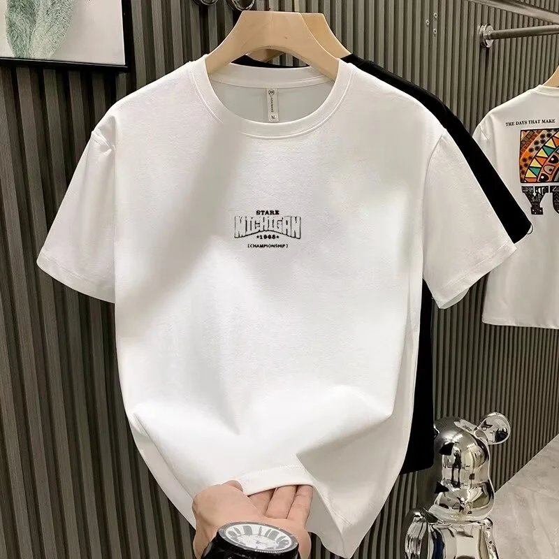 Cotton T-Shirt White Graphic Print Casual