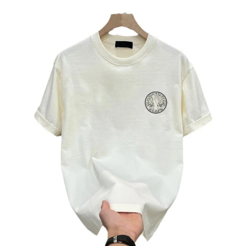 White Graphic Print Crewneck T-Shirt Streetwear