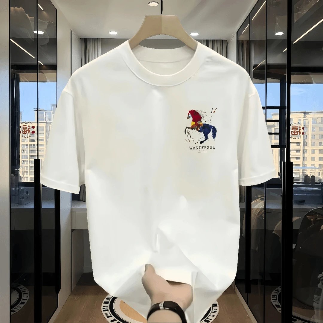 TYIACLLY Wandfrsul Black Graphic Horse Print Oversized T-Shirt