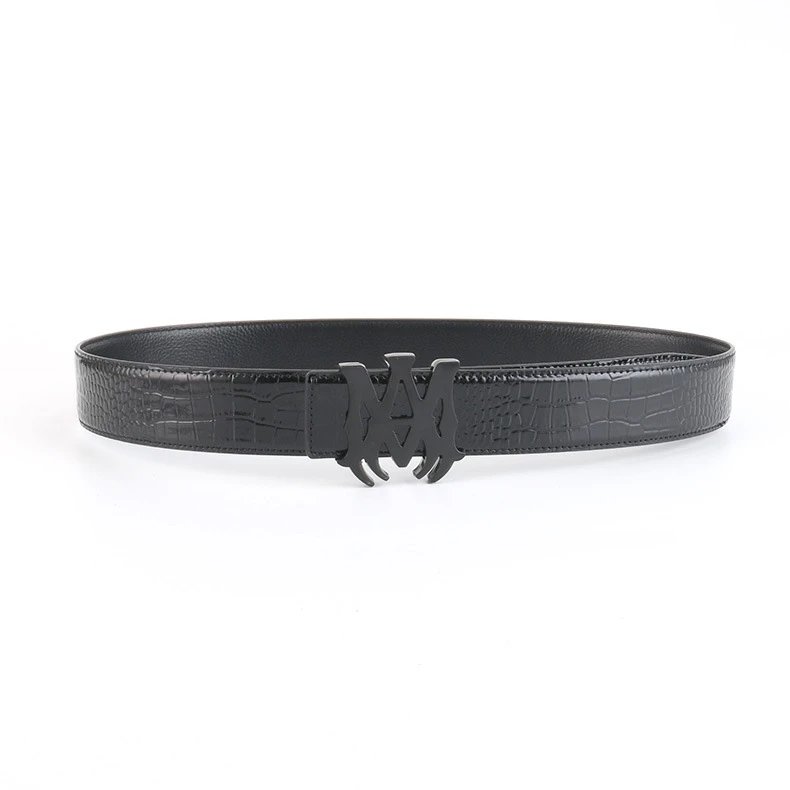 Leather Belt Black Gothic Buckle Style