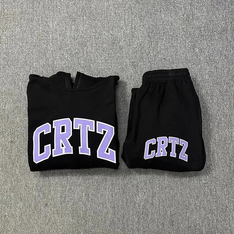 CRTZ Hooded Sweatshirt Black Arch Logo Casual