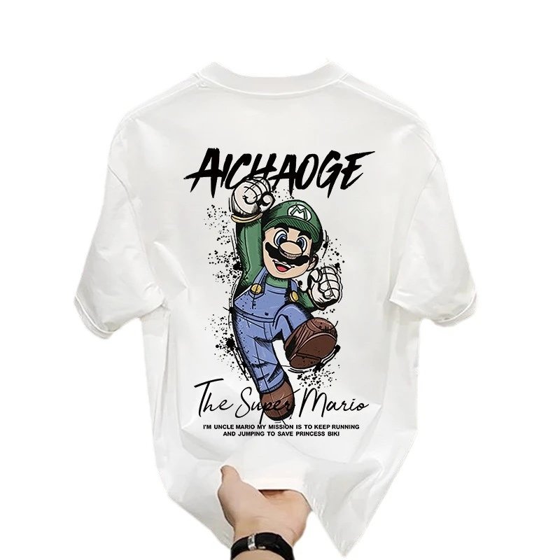 Aichauge Graphic Print White Oversized T-Shirt