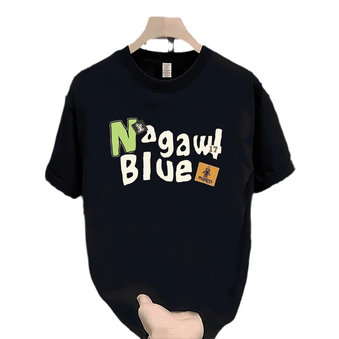 Mango Nagawil Blue White Graphic Print T-Shirt