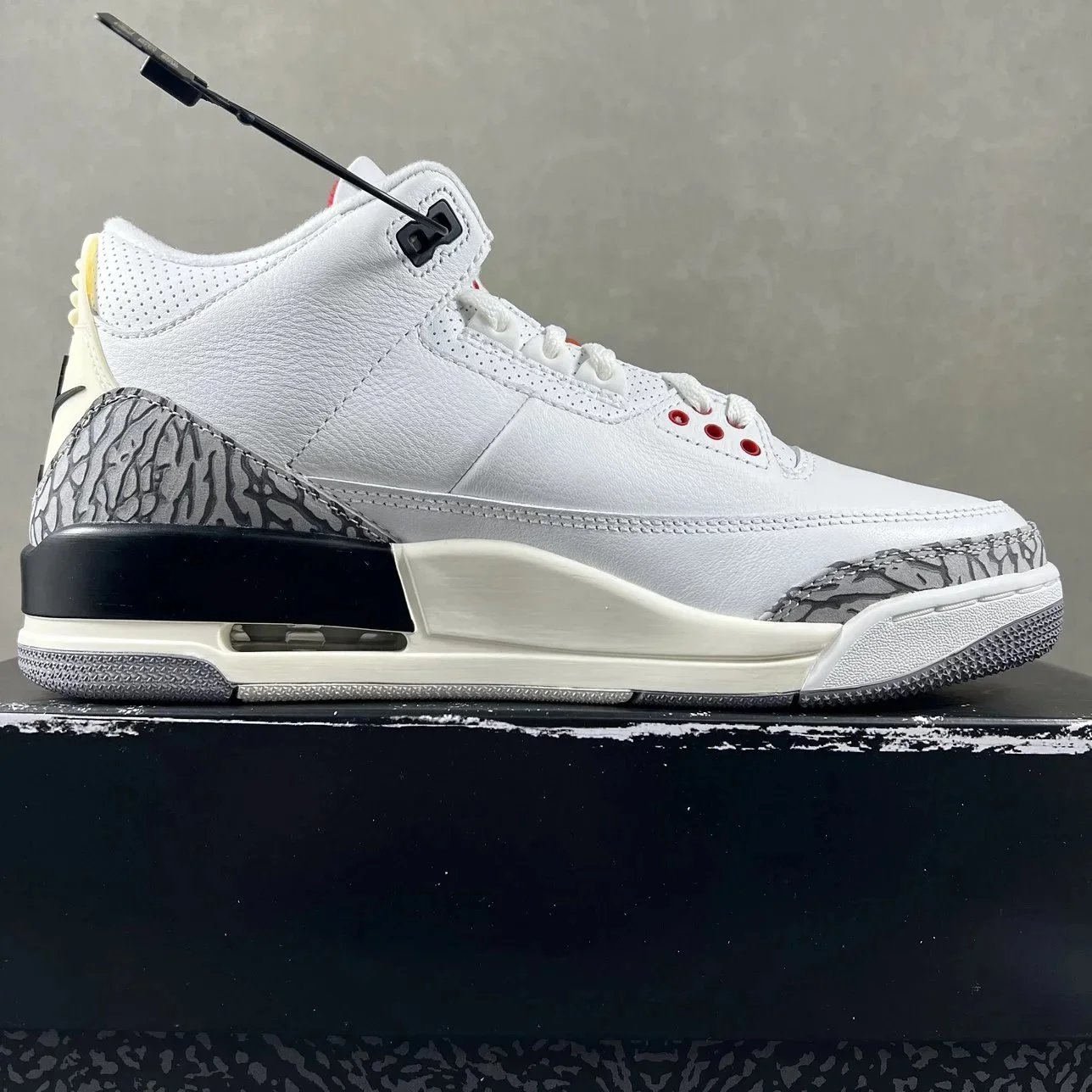 Nike Air Jordan 3 White Cement Grey Retro Sneakers