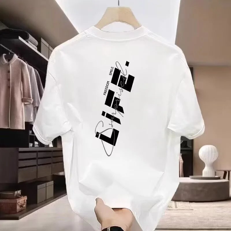 Black Cotton T-Shirt with Pixelated LIFE Graphic Casual Style