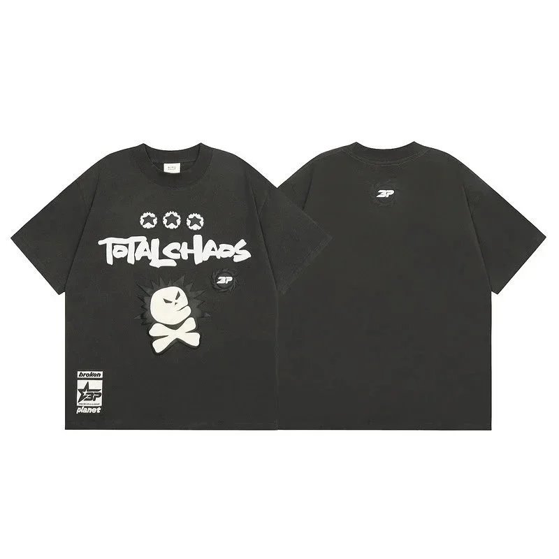 Total Chaos Graphic Black Oversized T-Shirt
