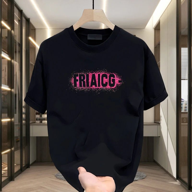 White Graphic Print V Logo Oversized T-Shirt