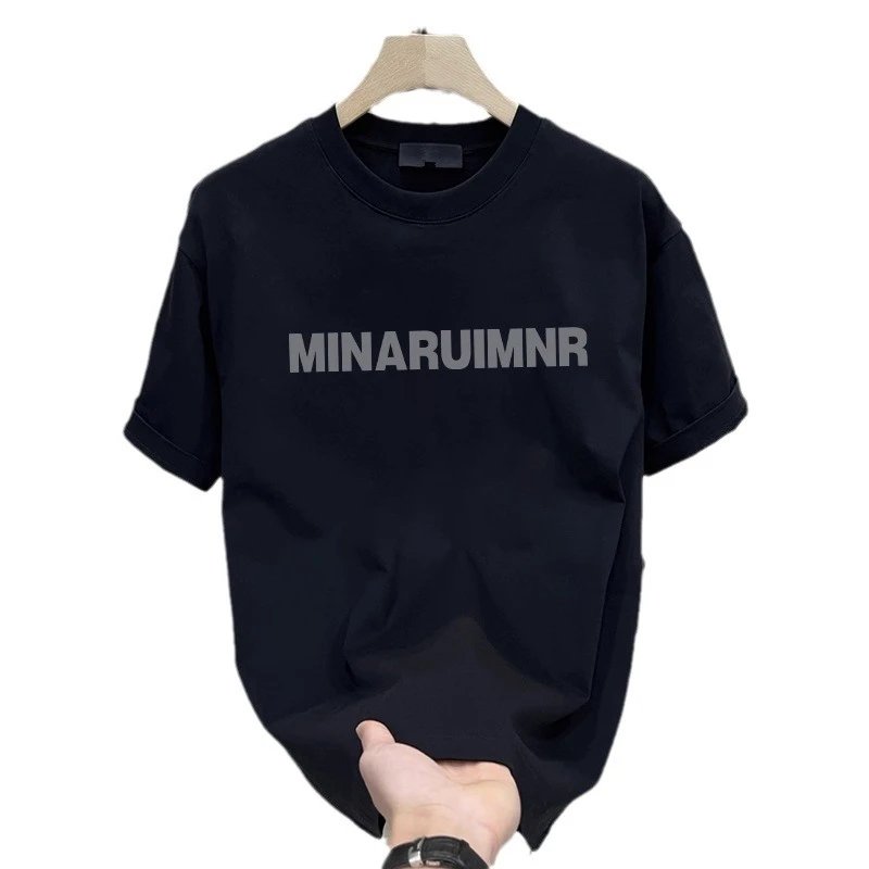 MINARUIMNR Oversized White Graphic Print T-Shirt