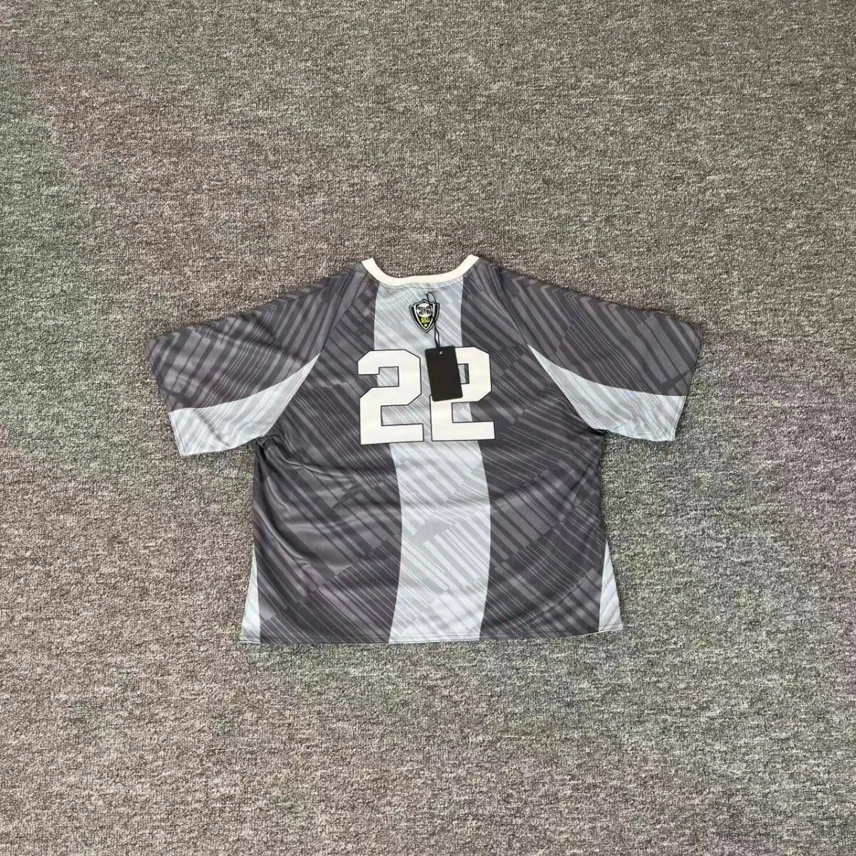 Sport Jersey 22 Gray White Striped Performance Shirt