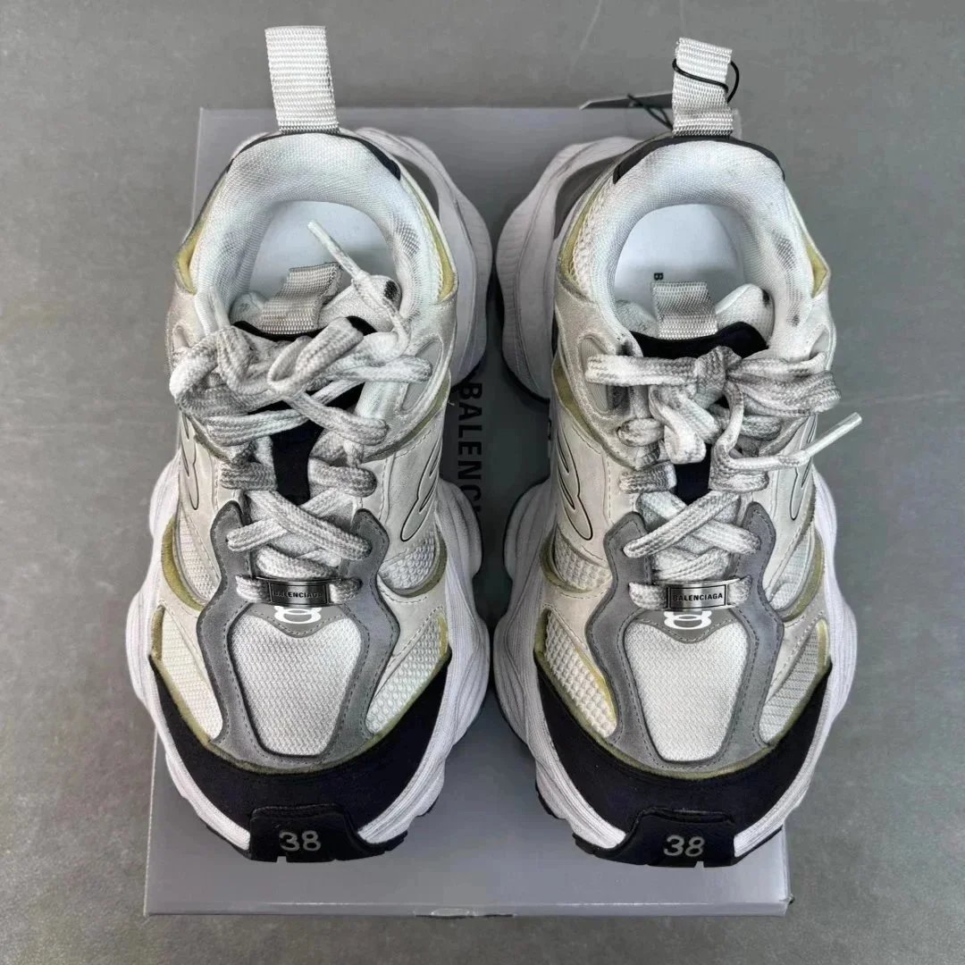 Balenciaga Track 8 White Silver Blue Chunky Sneakers