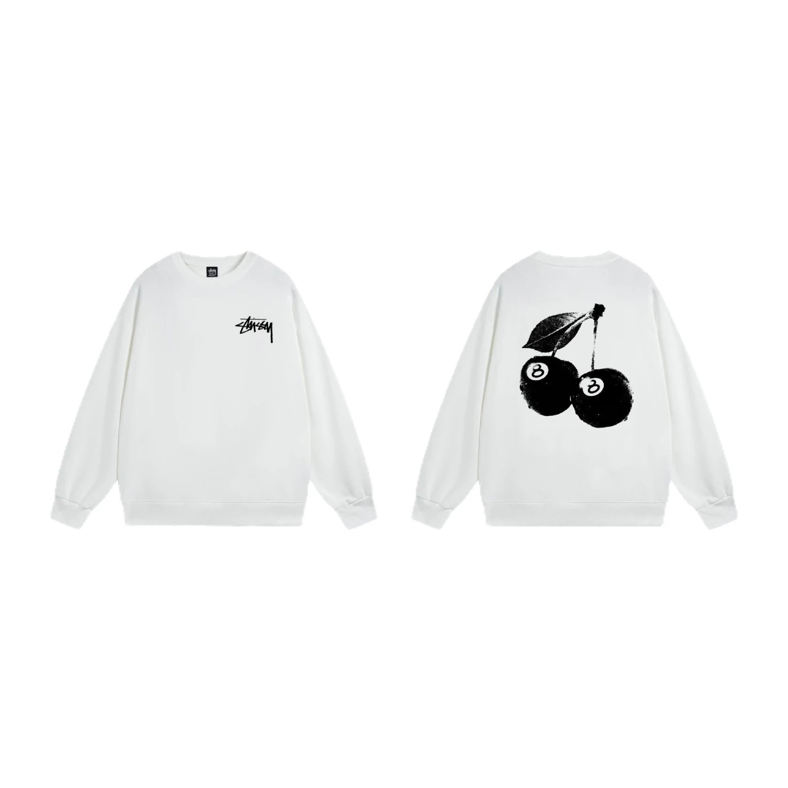 Stussy Dice Graphic White Oversized Sweatshirt
