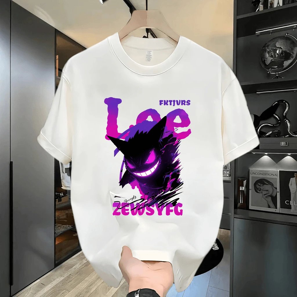 Gengar Graphic Print White Streetwear T-Shirt