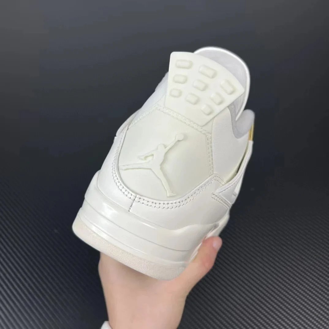 Air Jordan 4 White Gold Metallic Casual Sneakers