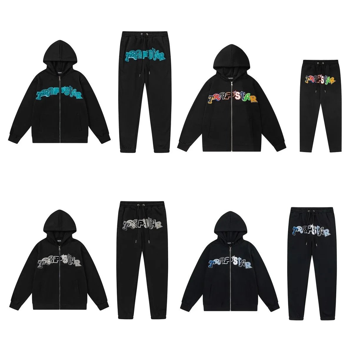 Trapstar Black Graphic Hoodie And Jogger Set