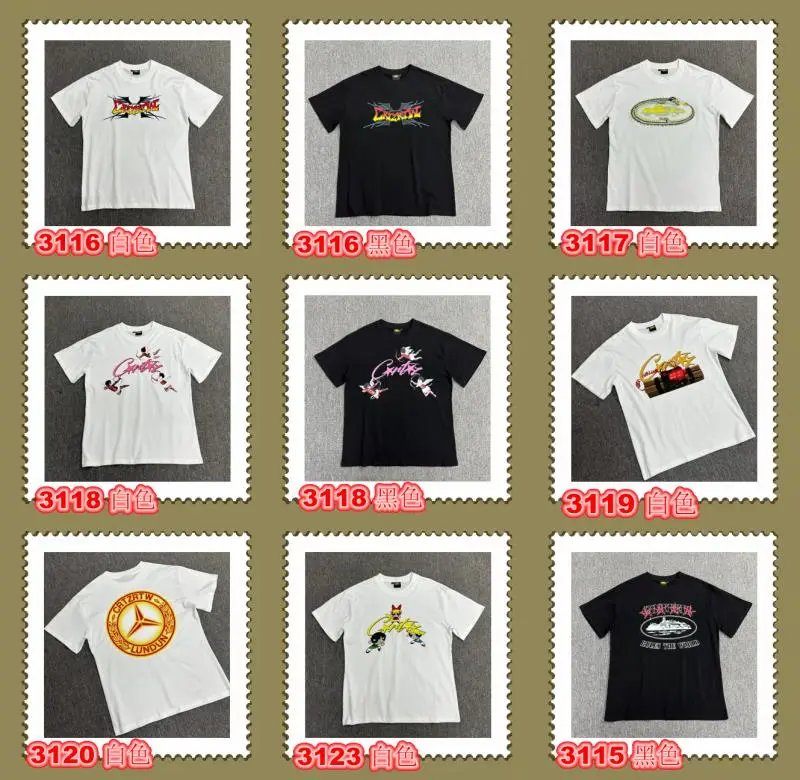 Graphic Print T-Shirt 3121 White Black Pink Casual