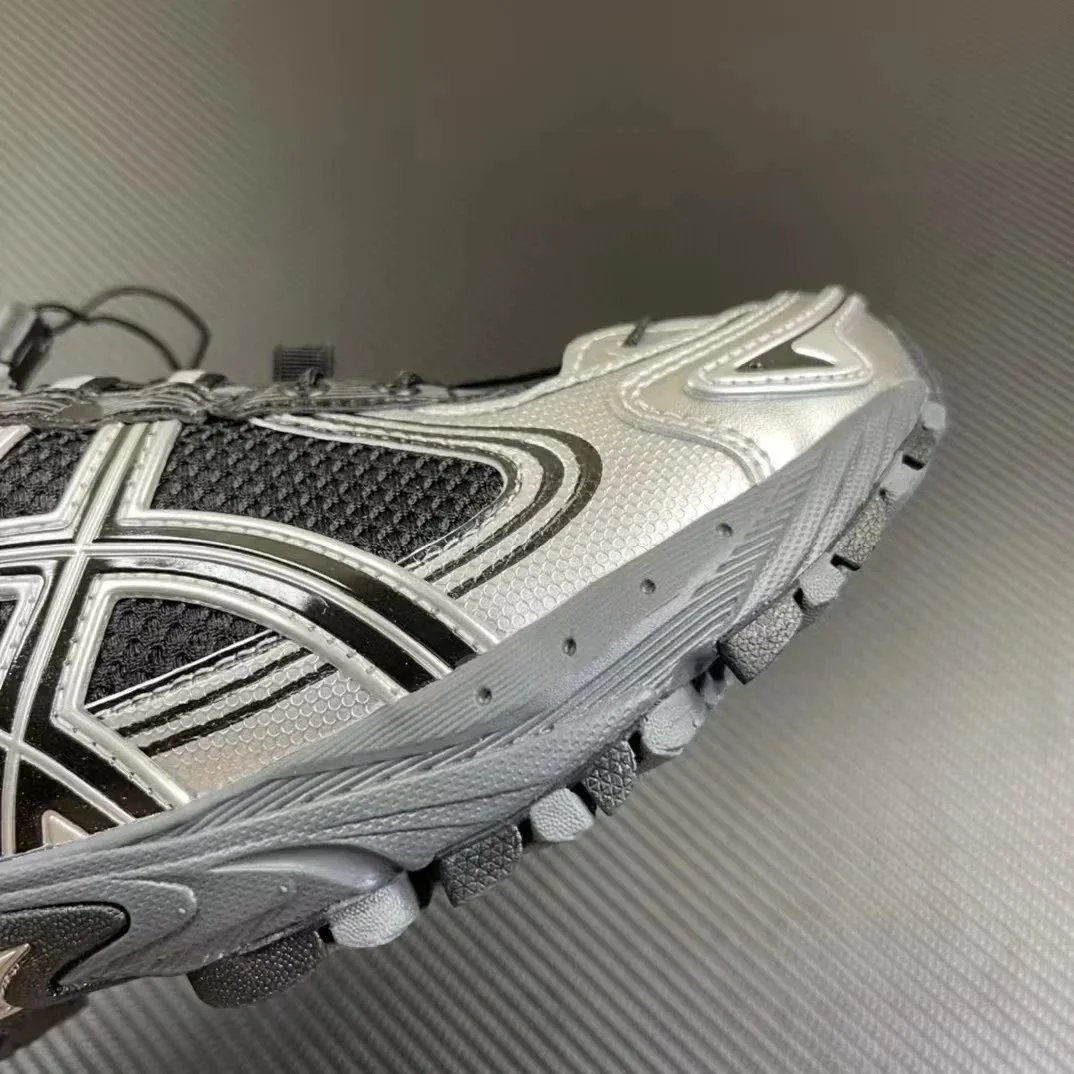 Asics Gel-Kayano Silver Black Mesh Running Shoes