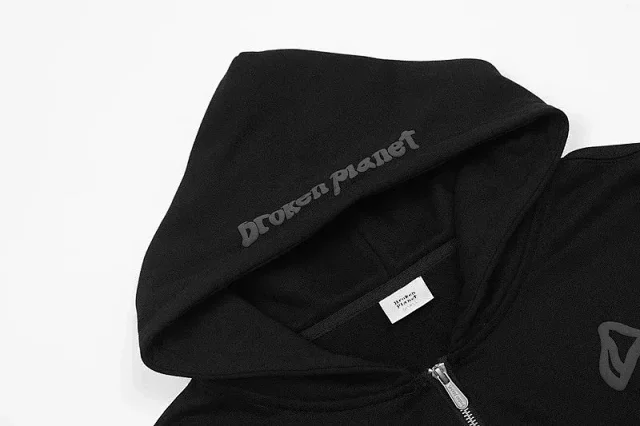 Broken Planet Zip-up hoodie and wide-leg sweatpants with flame graphic product detail image 6