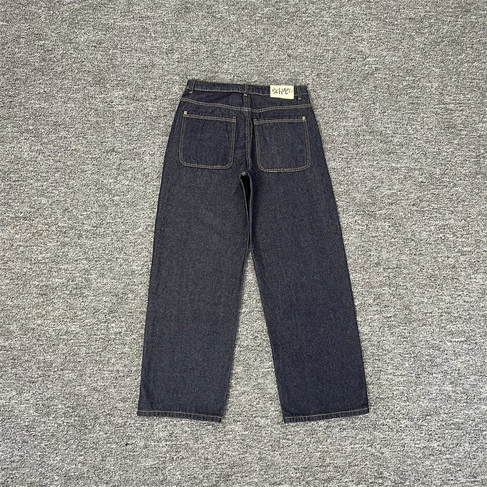 Denim Jeans Dark Blue Embellished Wide Leg