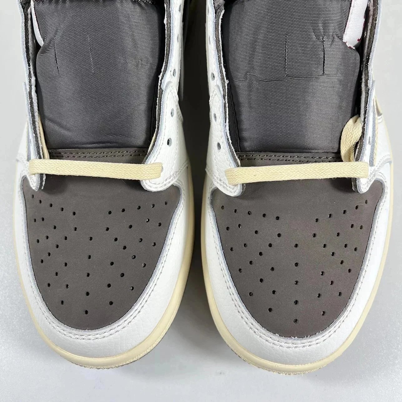 Nike Air Jordan 1 Low White Grey Cream Retro Sneakers