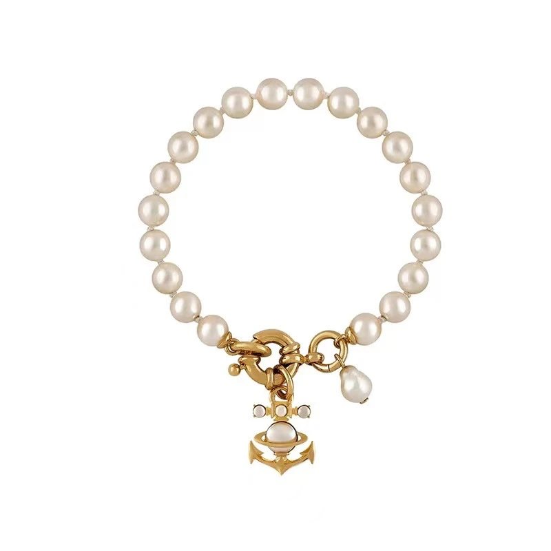 Vivienne Westwood Pearl White Orb Charm Bracelet