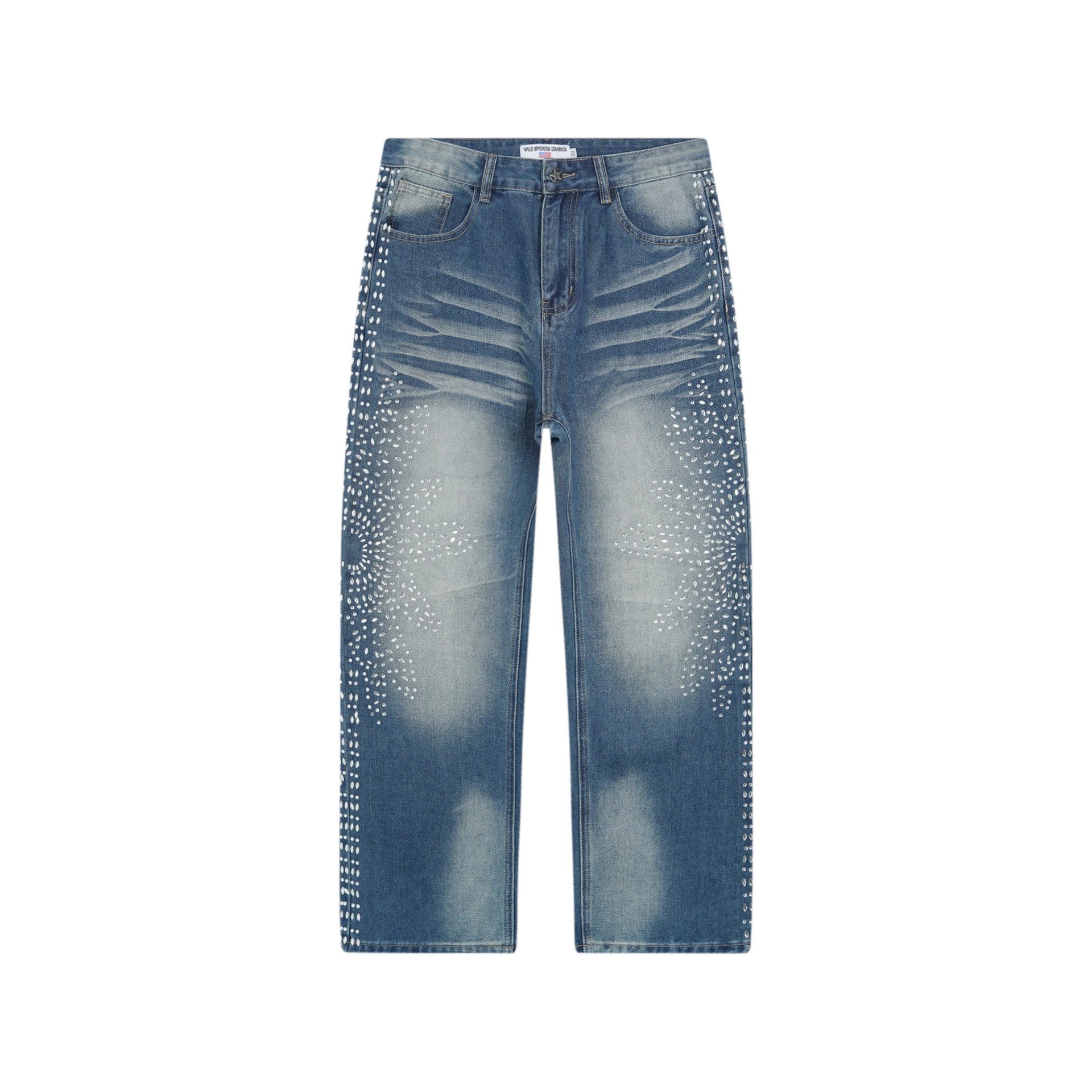 Valley Sportswear Denim Black Embellished Floral Jeans