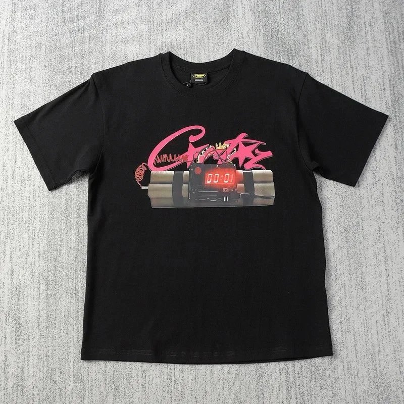 Cotton T-Shirt White Graphic Bomb Print Streetwear