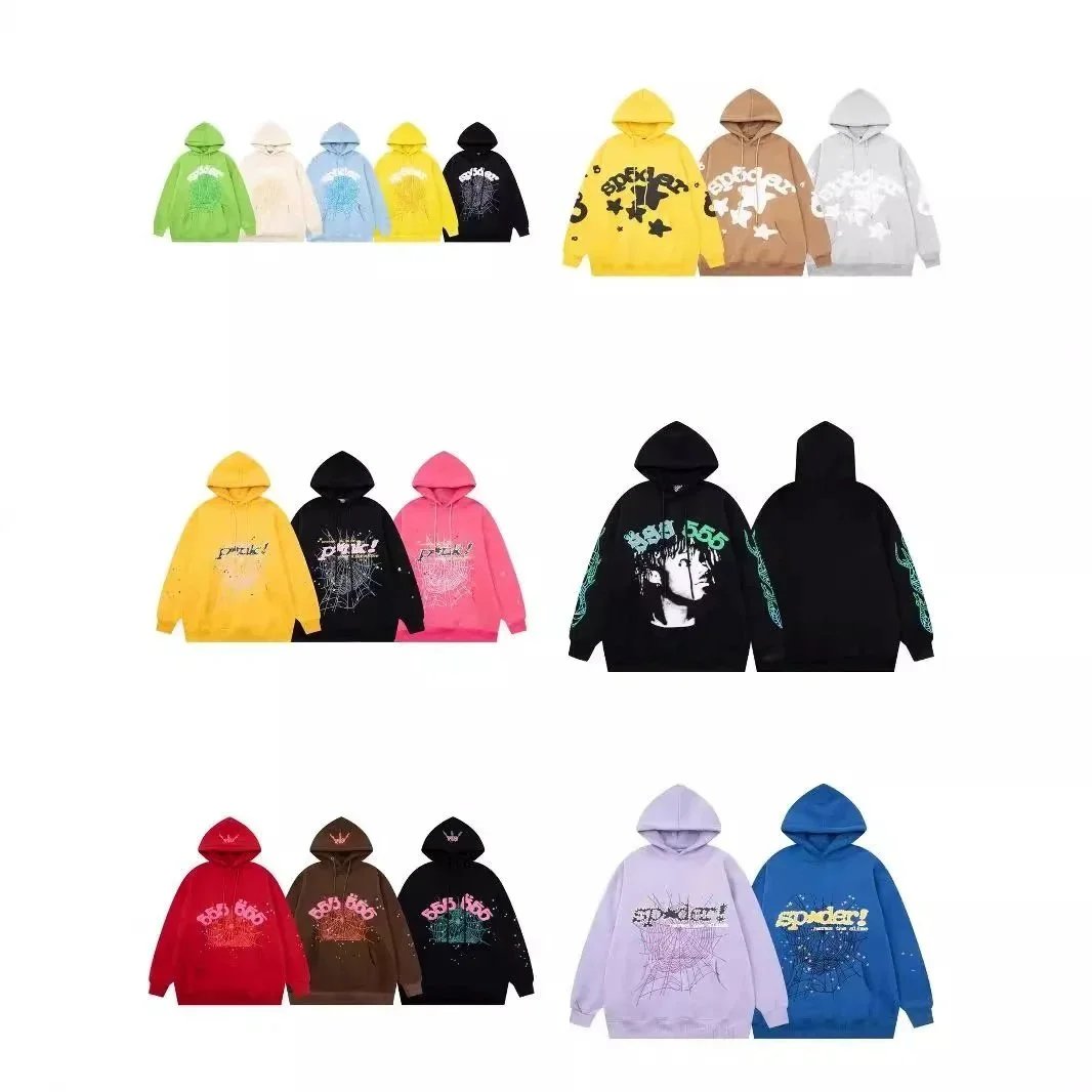 Spider Graphic Hoodie and Sweatpants Set Multicolor Streetwear