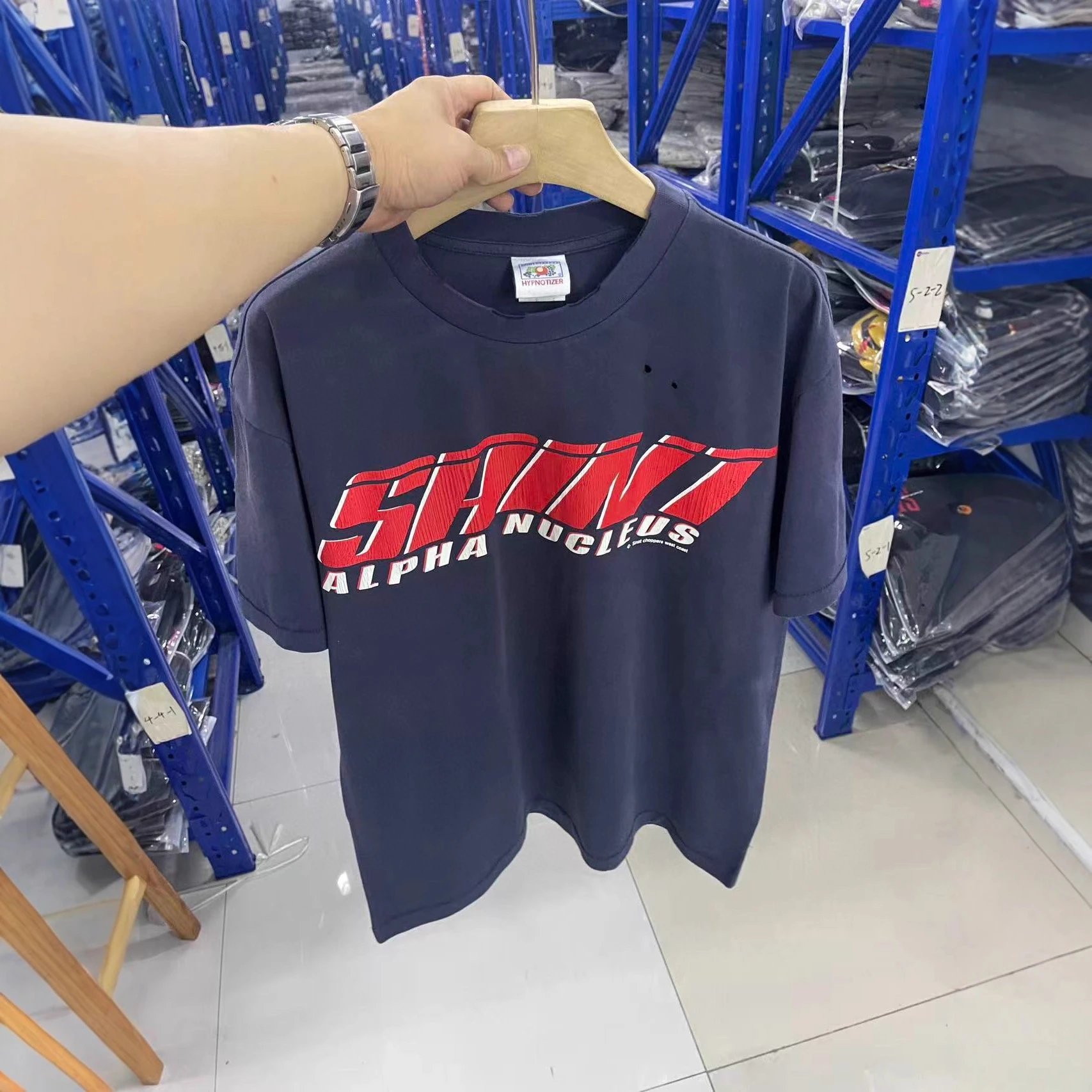 Hypnotizer SHIN Alpha Nucleus Navy Graphic Oversized T-Shirt