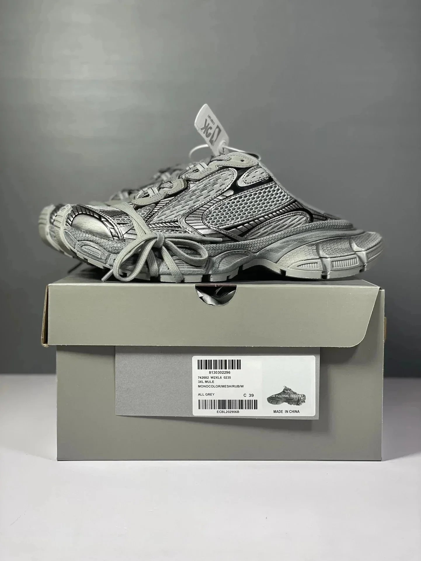 Unbranded Sneakers 3XL Mule chunky mesh — 3 XL gray half-tray 0235