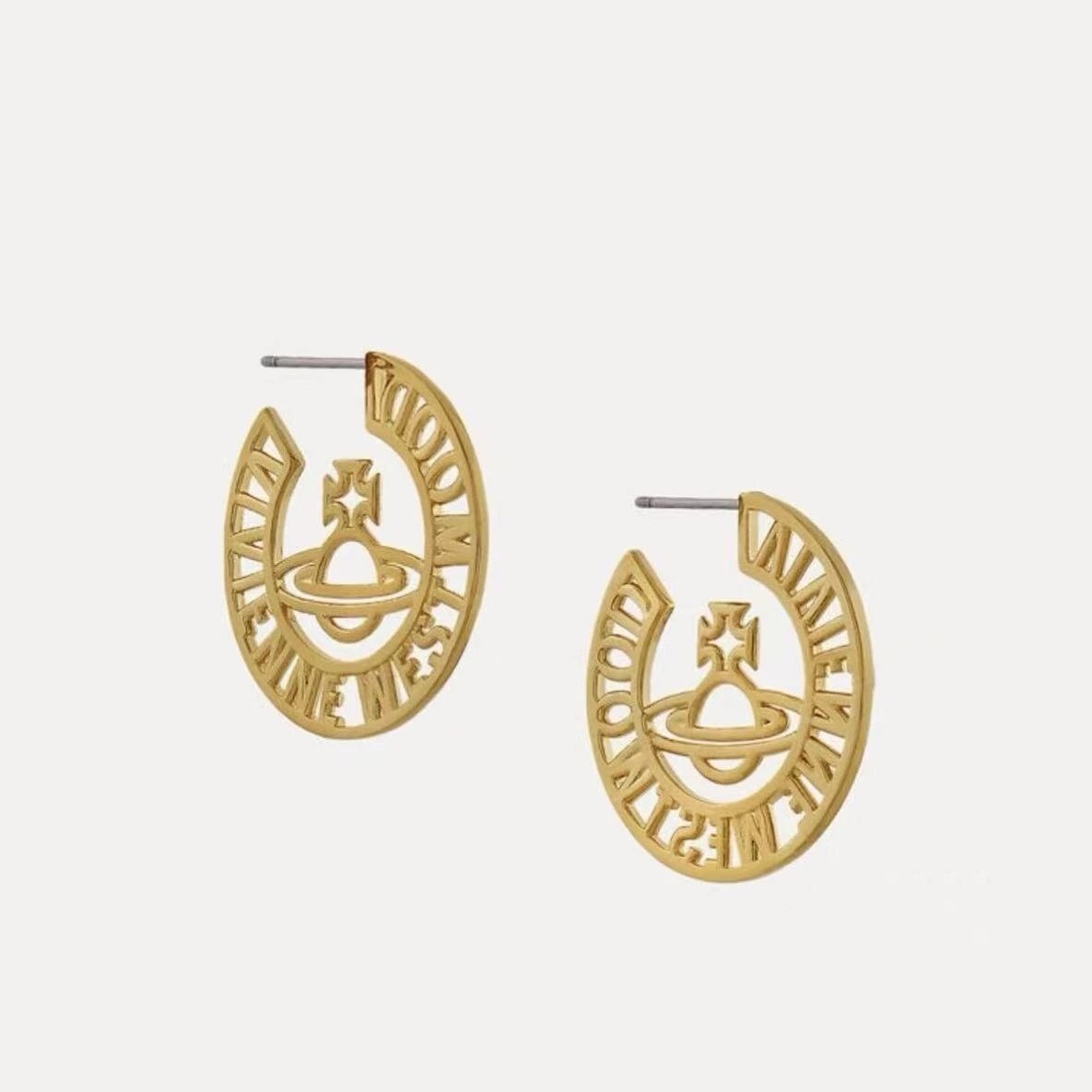 Vivienne Westwood Orb Silver Tone Statement Earrings