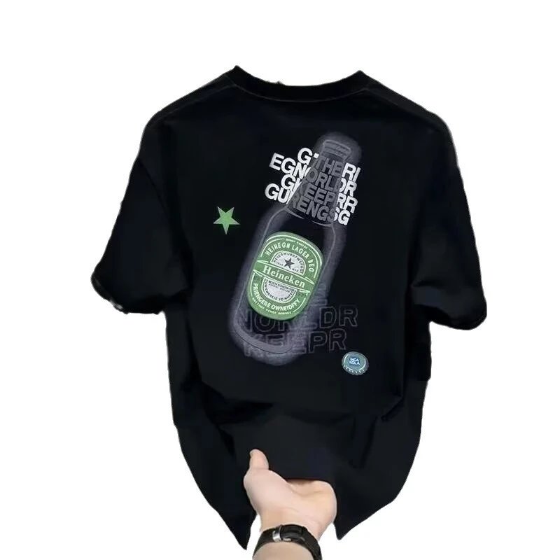 Heineken Graphic Print Black Streetwear T-Shirt